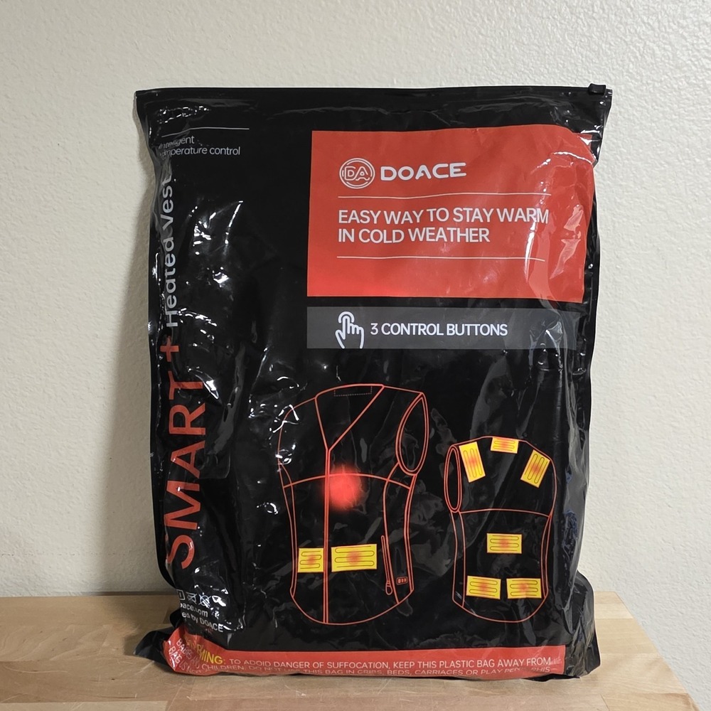 DOACE Smart Electric Heated Jacket Vest Men XL Lightweight -Battery Not Included